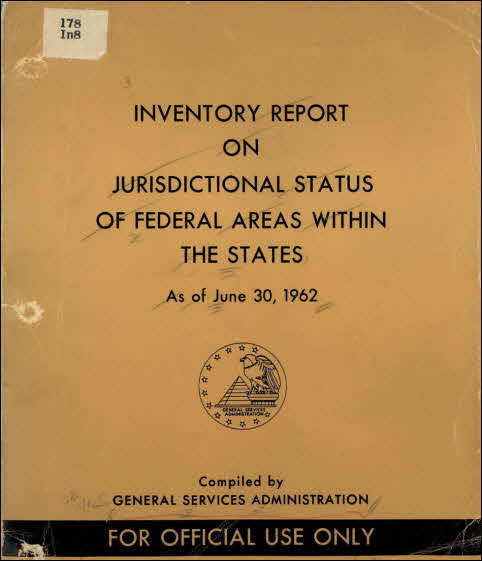 1962 Inventory Report on Jurisdictional Status of Federal Areas within the States